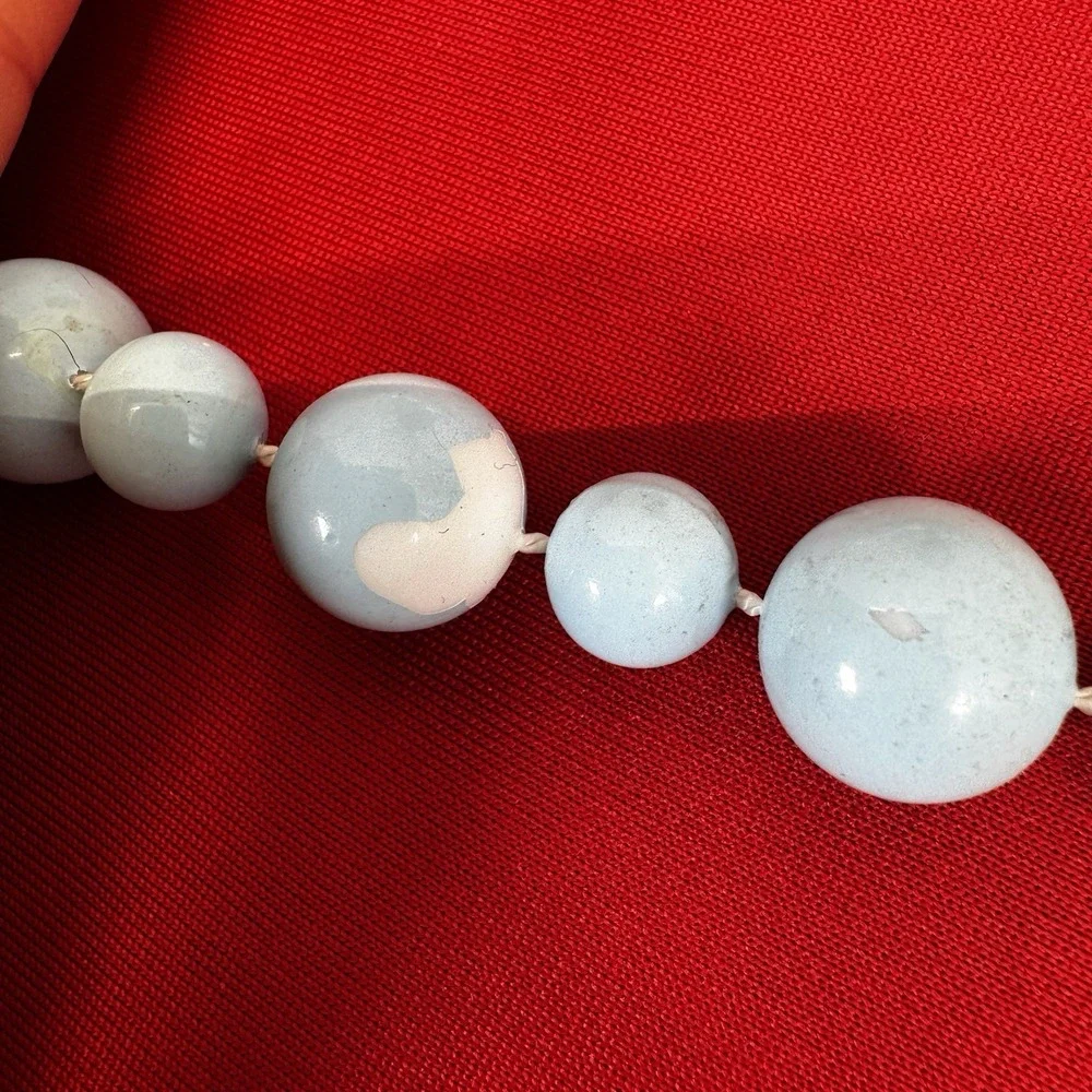 Vintage Light‎ Blue Medium & Large Bead Necklace